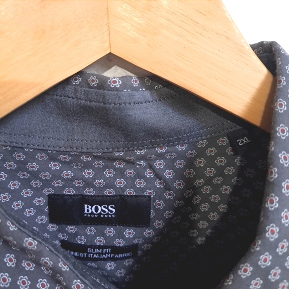 Boss Gray Casual Button Down Shirt for Smart Casual Wear - Picture 8 of 11